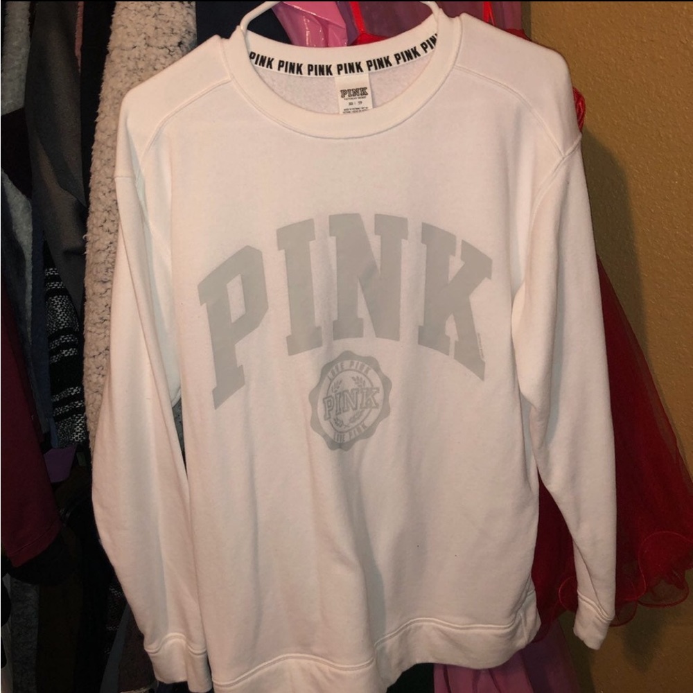 white oversized crewneck sweater